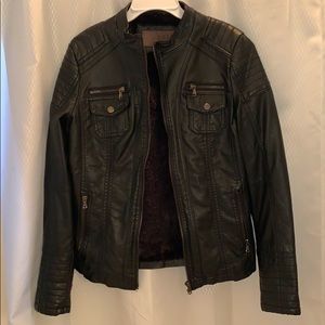 YMI Kids leather jacket lined with fur